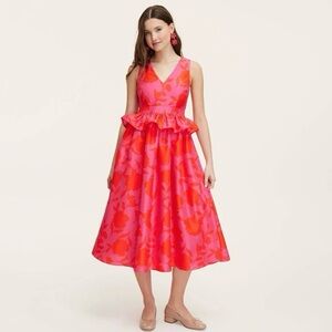 Kate Spade Red and Pink A-Line Midi Dress